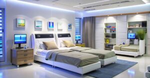 master bedroom with living room