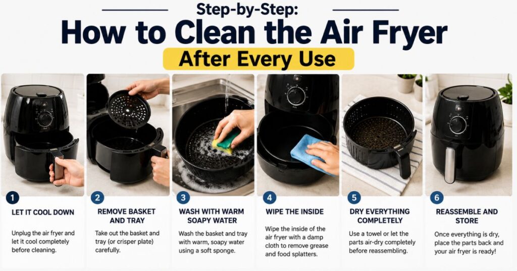 clean air fryer basket