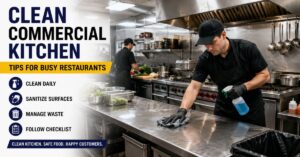 clean commercial kitchen
