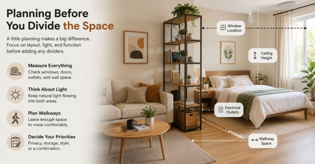 divide living room into bedroom