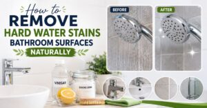 remove hard water stains bathroom