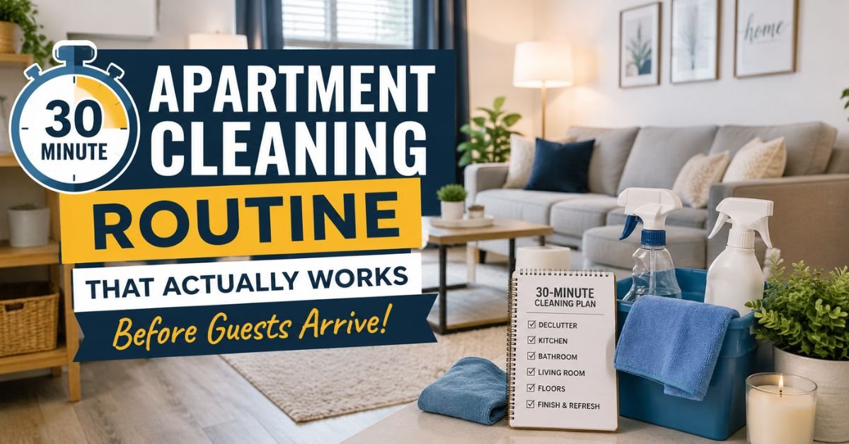 30-minute apartment cleaning routine