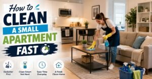 how to clean a small apartment fast