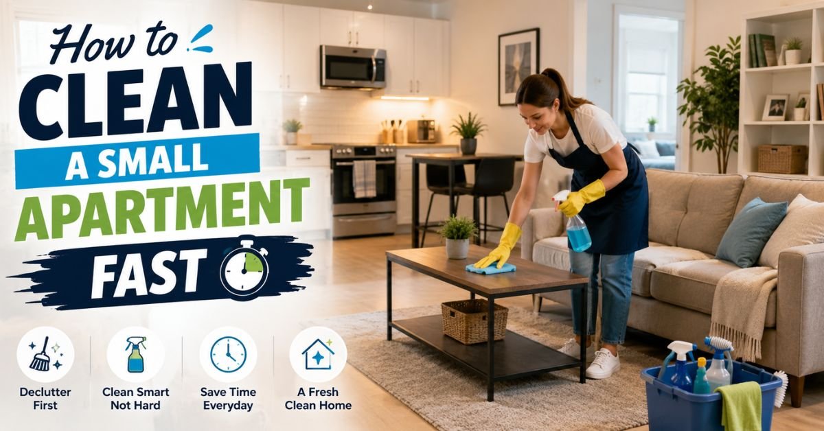 how to clean a small apartment fast