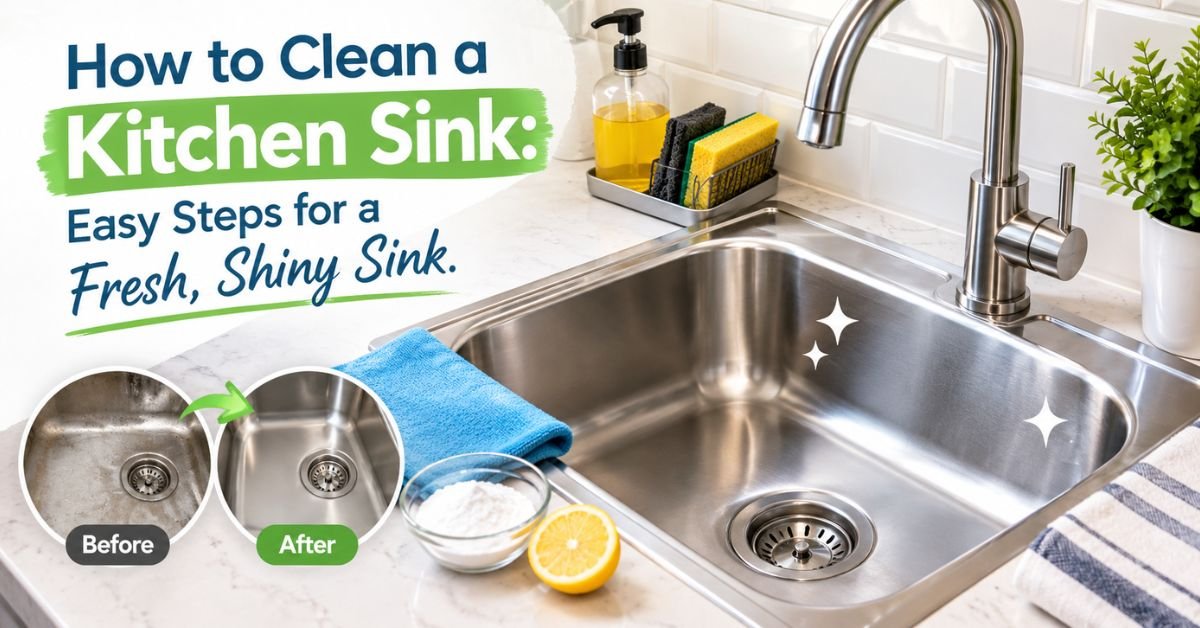 how to clean a kitchen sink